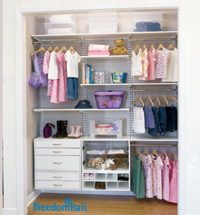 Schulte freedomRail children's reach-in closet